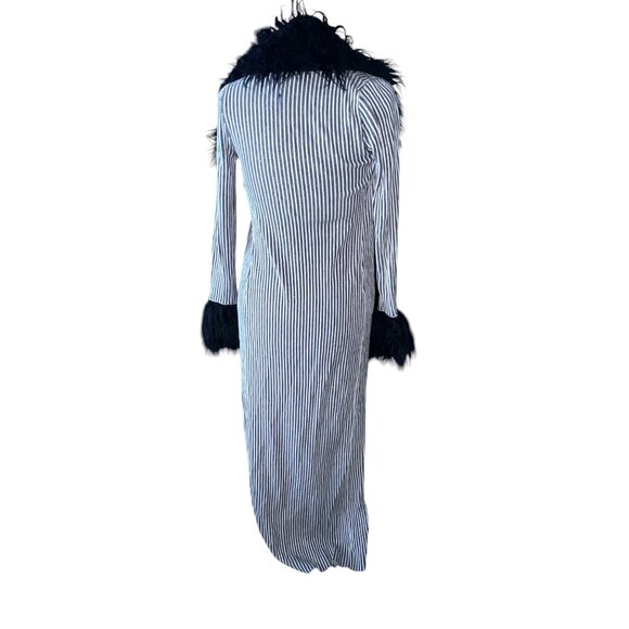 Urban Outfitters Janis Faux Fur Trimmed Ribbed Duster Cardigan Sz XS Front Clasp - Picture 16 of 16